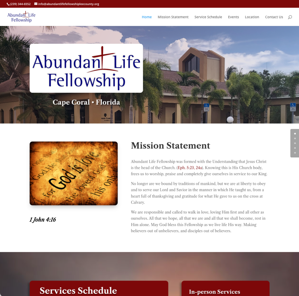 120825 Abundant Life Fellowship of Lee County | Abundant Life Fellowship was formed with the Understanding that Jesus Christ is the he…