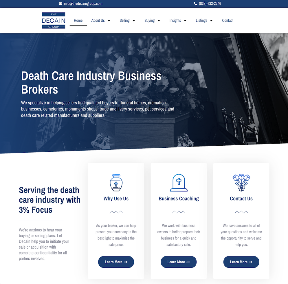 120825 The Decain Group – Death Care Industry Business Brokers